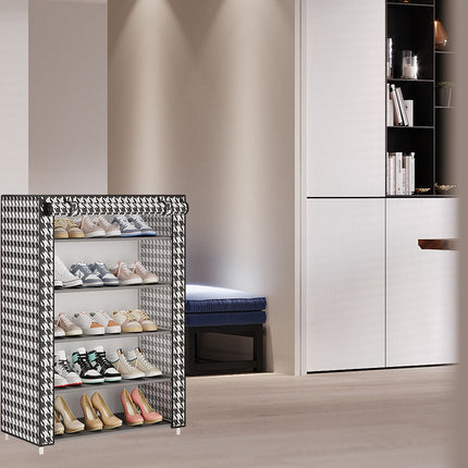 Multi-Layer Shoe Rack Dustproof Non-Woven Fabric with Metal Frame