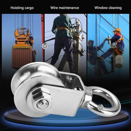 Stainless Steel Pulley Wheel Lifting Ring Wire Rope Roller For Hoist Rail