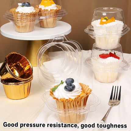 100PCS Transparent Cupcake Packaging Box Muffin Container Bakery
