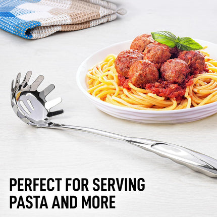 Stainless Steel Pasta Server Cooking Tool Spaghetti Spoon Fork Kitchen Utensil