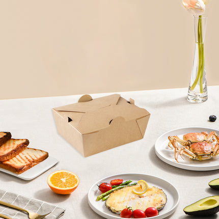 50PCS Food Packaging Box With Lids Leakproof Oilproof Food-Grade Durable Use