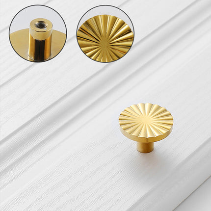 Sunflower Cabinet Handle Single Hole Gold Drawer Pull for Wardrobe Closet Door