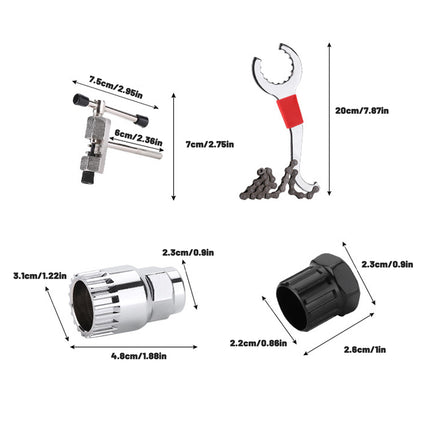 Bike Repair Tool Kit 4PCS Chain Breaker Flywheel Bottom Bracket Remover Cycling