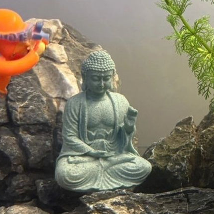 Buddha Statue Ornament in Green Sandstone Zen Craft for Home