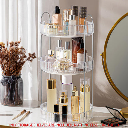 Rotating Vanity Storage Rack 360 Degree Cosmetic Organizer For Makeup Beauty