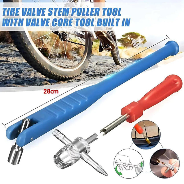 3Pcs Car Tyre Valve Stem Puller Base Quick Remover Tire Repair Installer Tool