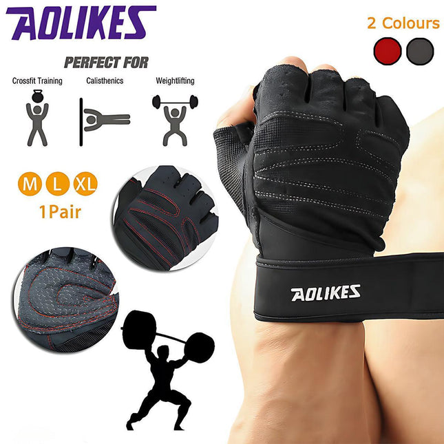 L Size Weight Lifting Gloves Gym Bodybuilding Fitness Workout Cycling Crossfit Men