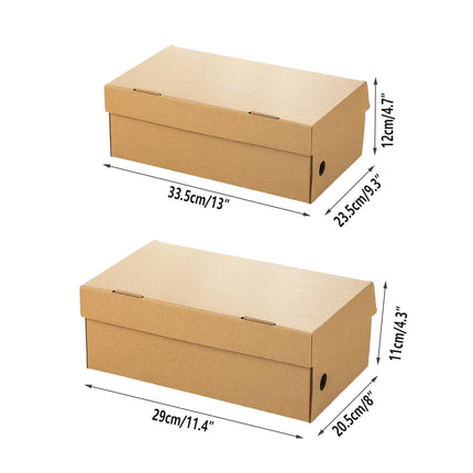 20pcs Kraft Paper Shoe Boxes Clamshell Storage Box for Men Women Shoes Organizer