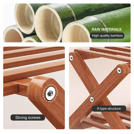 Multi-Layer Shoe Rack Bamboo Non-Slip for Home Entryway Space Saving Storage