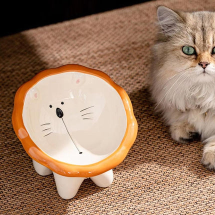 Cartoon Lion Pet Bowl Food and Water Dish for Cats and Dogs Feeding Accessories