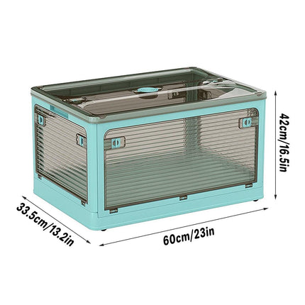 Large Foldable Plastic Storage Box Transparent Organizer for Home and Office
