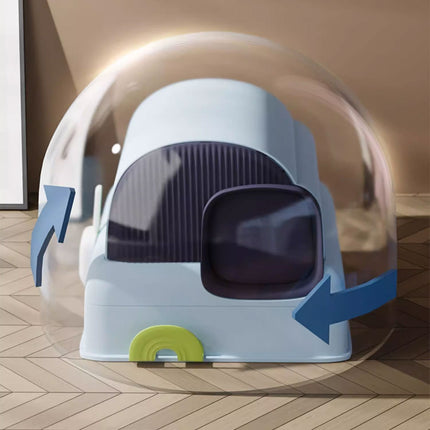 Fully Enclosed Cat Litter Box Cloud House Cat Toilet Odor Control Easy Cleaning