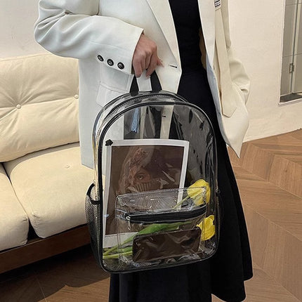 Transparent Backpack Schoolbag Large Capacity Storage Bag For School And Travel