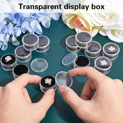 Rotary Cover Transparent Bare Stone Box Jewel Ring Face Diamond Storage Case