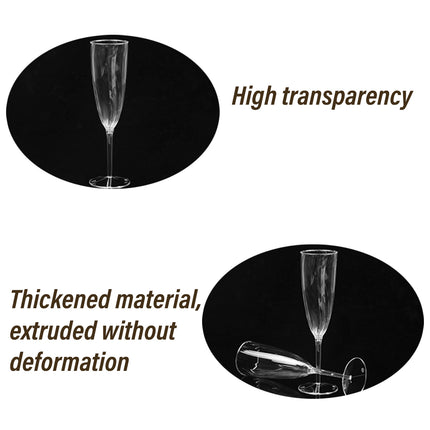 8pcs 180ml Plastic Champagne Glass Tall Wine Glass for Party Wedding Celebration