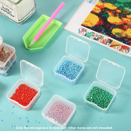 100PCS Square Transparent Storage Boxes Durable for Organizer Jewelry Beads Use