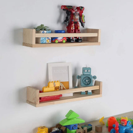 Wall Mounted Wooden Shelf Multi Purpose Home Storage Rack for Kitchen Bathroom