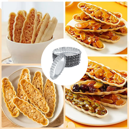 10PCS Baking Egg Tart Mould Cake Tins Set DIY Cups Sailing Boat Pie Mold Plate