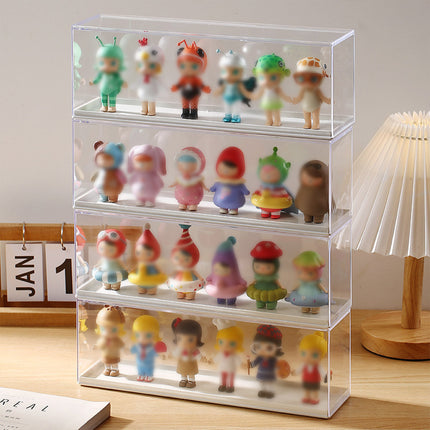 Doll Display Storage Box Transparent Organizer Blind Box Cabinet for Mini Toy