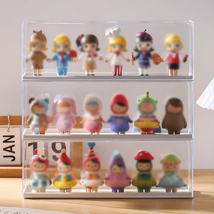 Doll Display Storage Box Transparent Organizer Blind Box Cabinet for Mini Toy