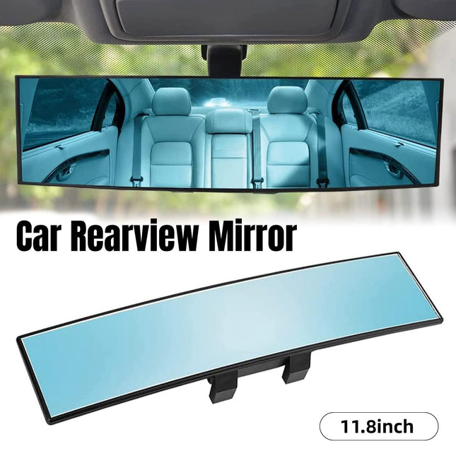 Wide View Rearview Mirror Anti Glare Indoor Car Mirror Anti Fog Curved Blue