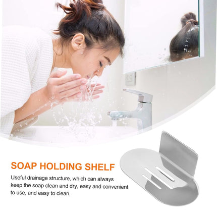Stainless Steel Soap Dish Bathroom Soap Box Wall Mounted Rack Hanger for Shower