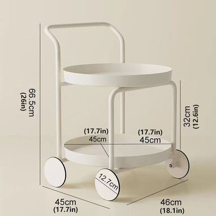 Movable Side Tea Table Armrest Double-Layer Storage For Family Sofa Cart Shelf