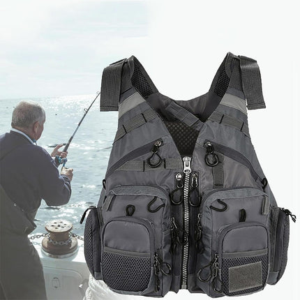 Fishing Vest with Multiple Pockets Lightweight Outdoor Floating Jacket