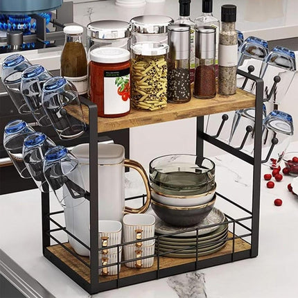 Multi-Functional Home Desktop Spice Storage Rack Kitchen Organizer Space-Saving