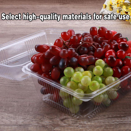100pcs Transparent Plastic Fruit Box with Tape Cover Storage Packaging for Fruit