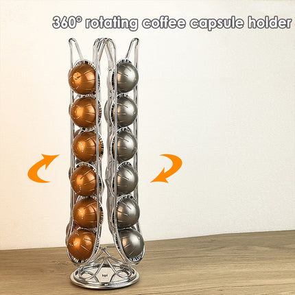 24 Coffee Capsule Holder Rack Storage Stand Pod Display Organizer Shelf Kitchen