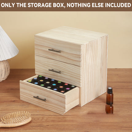 Large Capacity Essential Oil Storage Box 3-Layer Drawers 90 Grids Organizer