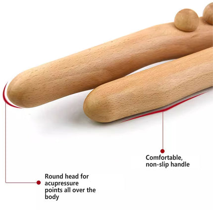 Carbonized Beech Tendon Rolling Stick Universal Massage Scraping For Salon Home