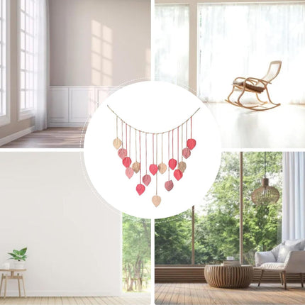 Bohemian Wall Hanging Cotton Cord Wood Bead Tassel Wall Tapestry Photo Decor