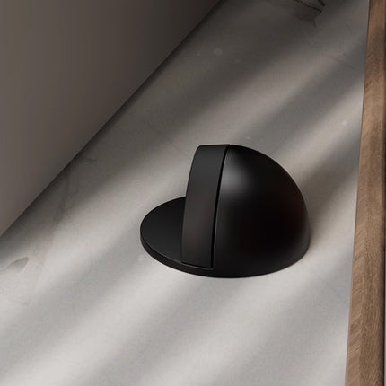 45mm Round Floor Mount Door Stop Rubber Bumper Metal Base Holder Wall Protector