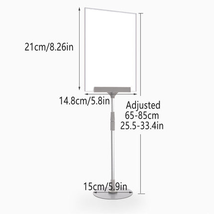 Adjustable Height 65-85cm A5 Poster Display Stand Holder for Tabletop Counter