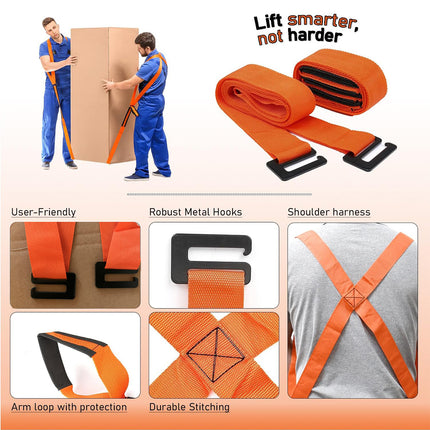 8 Pieces Household Portable Moving Straps Adjustable For Carrying Furniture