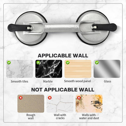 Heavy Duty Double Suction Cup Lifter for Glass Tile Aluminium Handle Strong