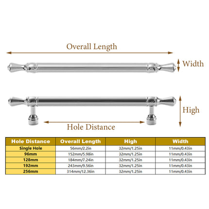 8 Sizes Copper Closet Handles Modern Simple Silver Cabinet Drawer Door Pulls