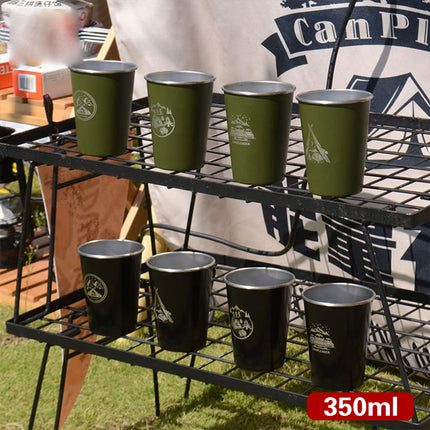 Set of 4 Outdoor 304 Stainless Steel Cups Coffee Tea Beer Camping Water Cups