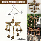 Iron Dragonfly Wind Chime Outdoor Garden Decor Hanging Ornament for Patio Yard