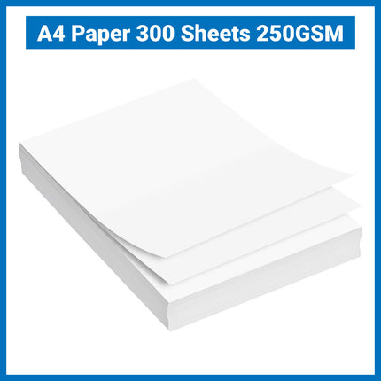 300 Sheets A4 Paper 250GSM Bright White Smooth Surface for Printer Painting Use
