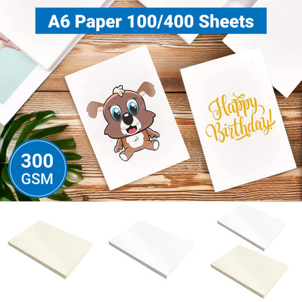 100/400 Sheets A6 Paper 300gsm Thick Cardstock for Handmade Craft 150x100mm