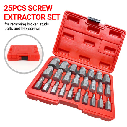 25PCS Damaged Screw Extractor Set Multi-Spline Easy Out Broken Bolt Remover