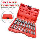 25PCS Damaged Screw Extractor Set Multi-Spline Easy Out Broken Bolt Remover