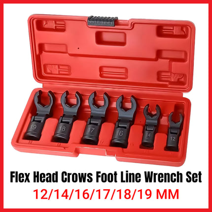 6PCS Fuel Line Wrench Set Swivel Head Injector Nozzle Tool Kit for Car Truck Use