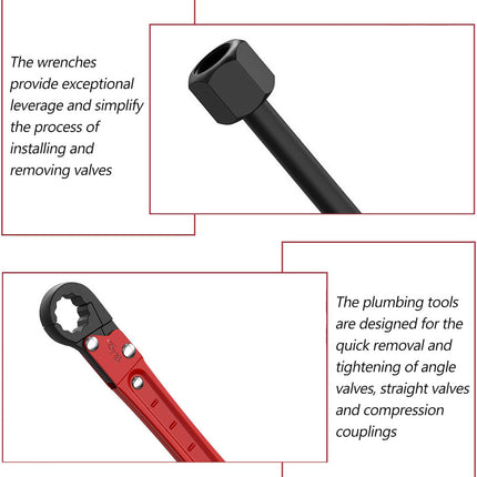 2PCS Angle Stop Wrench Portable Adjustable Durable Robust Metal for Faucet Valve