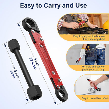 2PCS Angle Stop Wrench Portable Adjustable Durable Robust Metal for Faucet Valve