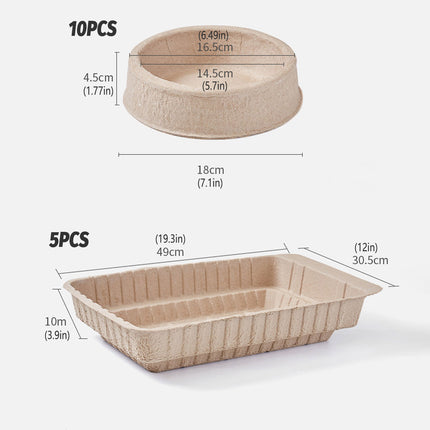 5/10PCS Portable Cat Litter Box Disposable Travel Pet Food Bowl Tray for Outdoor