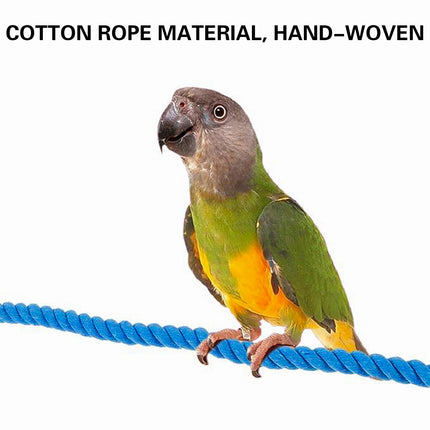 Bendable Cotton Rope Parrot Perch Bird Climbing Stand Toy Blue 3 Sizes
